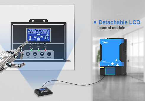 Modul kawalan LCD boleh tanggal, dan boleh ditukar kepada penggunaan panel jauh, dengan tali sambungan panjang yang berbeza.