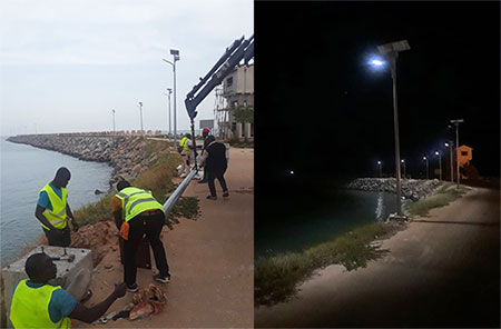 100 set 60W Split jenis lampu jalan suria penyelesaian di Togo