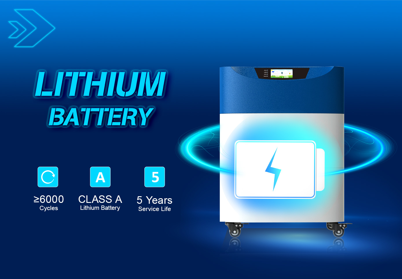 Built-in 6000 kitaran bateri litium baru dan mempunyai hayat perkhidmatan 5 tahun.