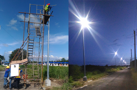 AN-SL 100W projek lampu jalan suria perbandaran di filipina