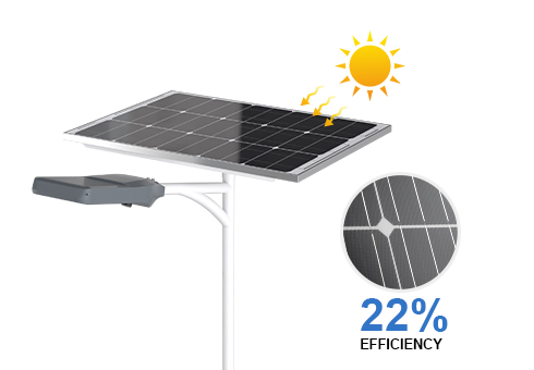 Panel solar Monocrystalline dengan kadar penukaran kecekapan tinggi 18%-20%, yang juga boleh dikenakan dalam persekitaran cahaya yang rendah, pengecasan pintar pada siang hari dan lampu pintar pada waktu malam.