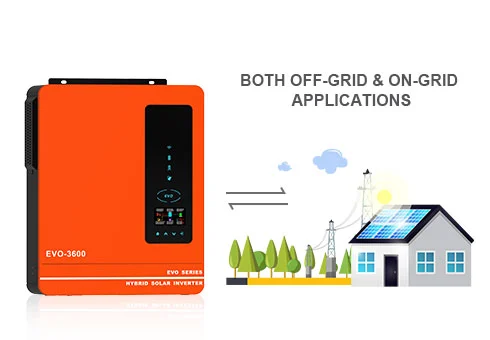 Serasi untuk kedua-dua aplikasi luar grid & di grid, dapat memberi makan lebihan kuasa solar ke dalam grid.