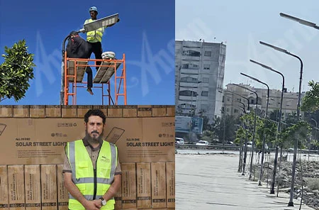 470 set lampu jalan suria berjalan trek projek di Libya