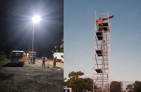Projek lampu jalan suria jalan utama 100w di Kitwe Zambia