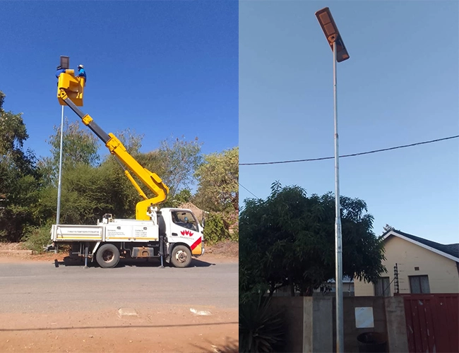 Semua dalam satu lampu jalan led solar bersepadu
