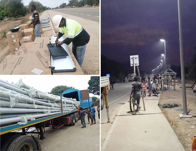 Lampu jalan led solar bersepadu