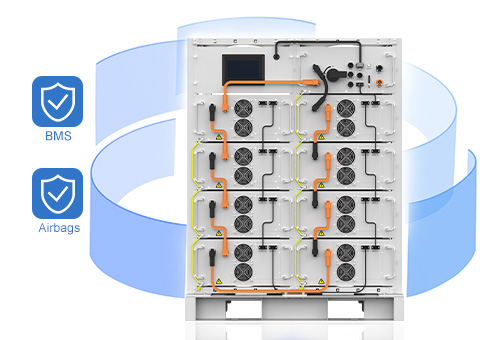 Sistem pengurusan BMS pintar dan beg udara untuk memastikan operasi sistem yang selamat dan boleh dipercayai.