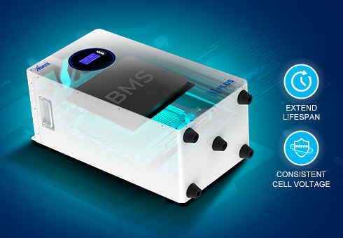 Menggunakan BMS pintar dengan teknologi mengimbangi aktif untuk meningkatkan prestasi bateri, memanjangkan jangka hayat, dan memastikan voltan sel yang konsisten.
